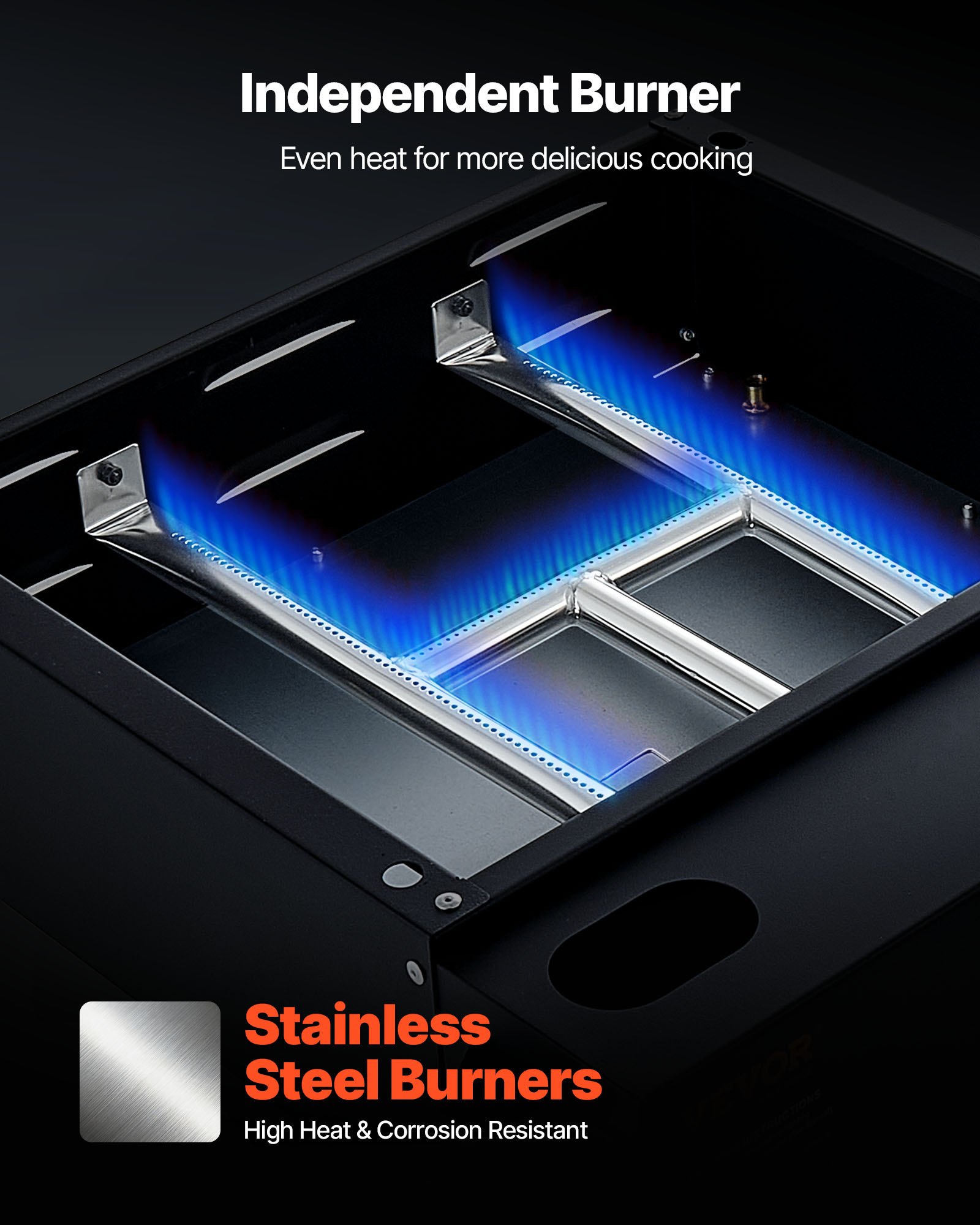 VEVOR Commercial Griddle, 16.9" Heavy Duty Manual Flat Top Griddle, Countertop Gas Grill with Non-Stick Cooking Plate, Steel Natural Gas Griddle, 2-Burners Restaurant Portable Grill -  22,000 BTU