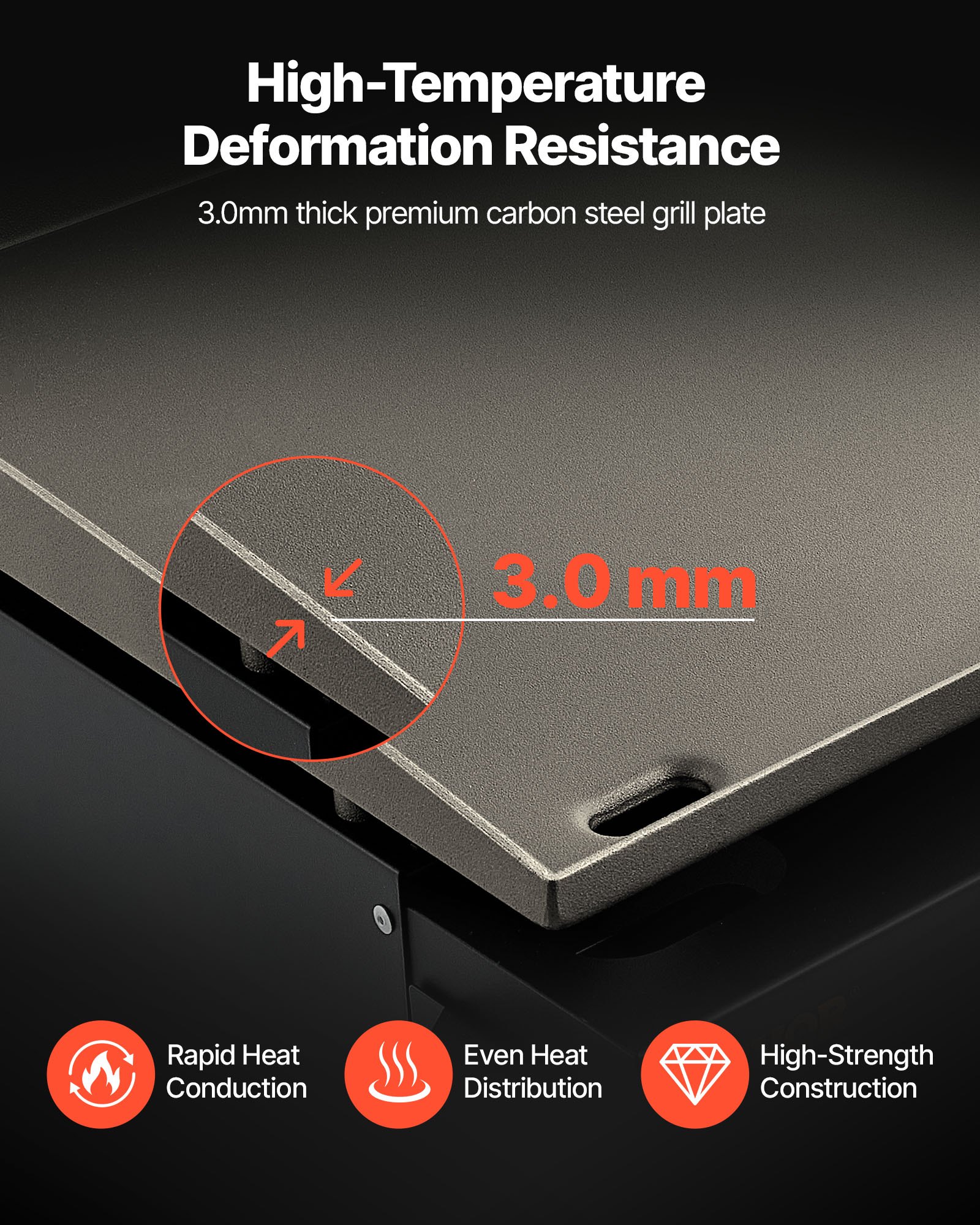 VEVOR Commercial Griddle, 16.9" Heavy Duty Manual Flat Top Griddle, Countertop Gas Grill with Non-Stick Cooking Plate, Steel Natural Gas Griddle, 2-Burners Restaurant Portable Grill -  22,000 BTU