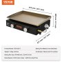 VEVOR Commercial Griddle, 22.4" Heavy Duty Manual Flat Top Griddle, Countertop Gas Grill with Non-Stick Cooking Plate, Steel LPG Gas Griddle, H-Shaped Burner Restaurant Portable Grill -  22,000 BT