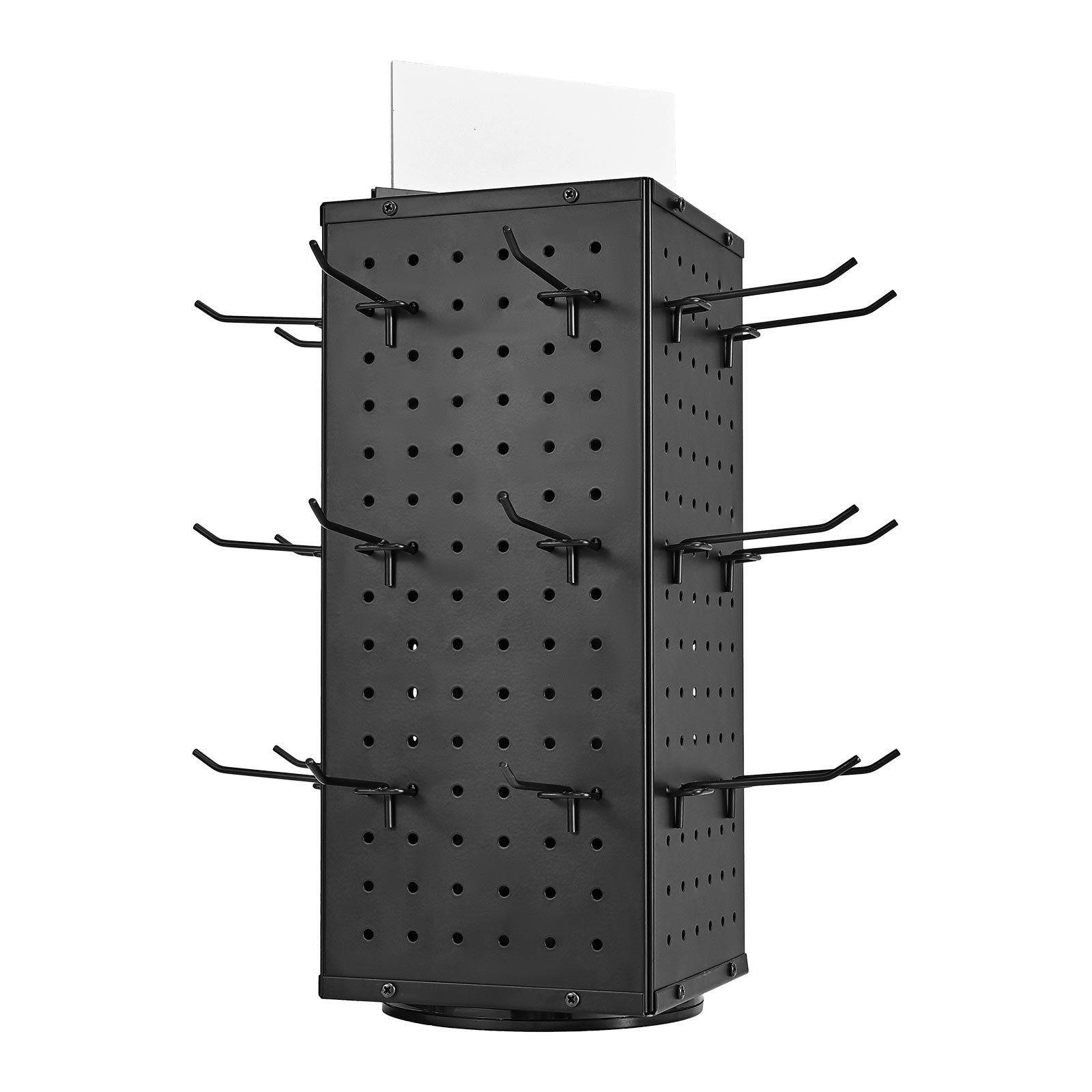 VEVOR Rotating Pegboard Display 4-Sided Spinning Peg Board Display with 24 Hooks