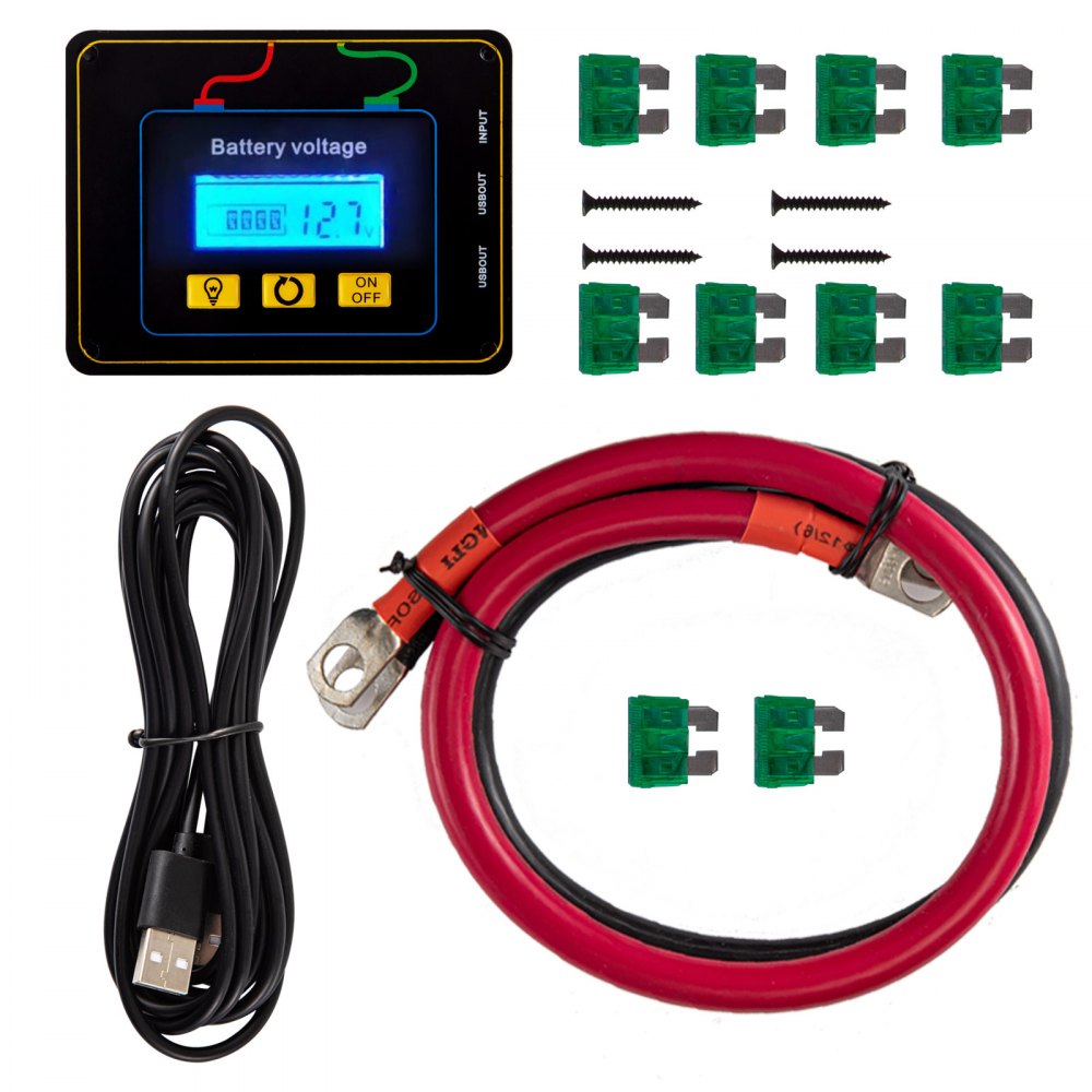 VEVOR Power Inverter, 2500W Modified Sine Wave Inverter, DC 12V to AC 120V Car Converter, with LCD Display, Remote Controller, LED Indicator, AC Outlets Inverter for Truck RV Car Boat Travel Camping
