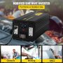 VEVOR Energy Converter, 5000W Modified Wave Transformer, 12V DC to 110V AC Vehicle Adapter, featuring LCD Screen, Remote Control, LED Light, and GFCI Sockets for RVs, Trucks, Boats, and Outdoor Adv