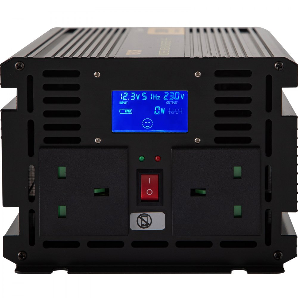 VEVOR Power Inverter 2000W Modified Sine Wave Inverter DC 12V to AC 240V Car Converter with LCD Display Remote Controller LED Indicators AC Outlets Power Inverter for Car RV Truck Boat Travel Camping