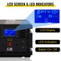 VEVOR Power Inverter 2000W Modified Sine Wave Inverter DC 12V to AC 240V Car Converter with LCD Display Remote Controller LED Indicators AC Outlets Power Inverter for Car RV Truck Boat Travel Camping