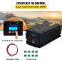 VEVOR Power Inverter 2000W Modified Sine Wave Inverter DC 12V to AC 240V Car Converter with LCD Display Remote Controller LED Indicators AC Outlets Power Inverter for Car RV Truck Boat Travel Camping