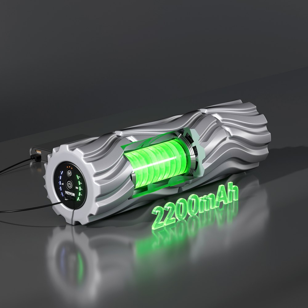 Vibrační pěnový válec VEVOR, 5stupňový elektrický masážní válec, dobíjecí svalový válec o průměru 16" se 3 vibračními režimy, masážní přístroj z pěny EVA s vysokou hustotou pro hlubokou tkáň, úlevu od bolesti zad, regeneraci po cvičení