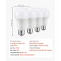 VEVOR Smart Light Bulbs, A19 E26 Smart Bulb That Work with Alexa & Google Assistant, WIFI & Bluetooth LED Light Bulbs with RGB Color Changing, 44 Preset Scenes, Music Sync, No Hub Required, 4 Pack