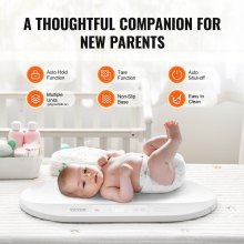 VEVOR Babyvåg Smart Bluetooth Infant Digital Våg med måttband 88LBS