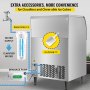 VEVOR Commercial Ice Maker Machine, WiFi Control 265LBS/24H 121LBS Large Storage Ice Machine with Upgraded LCD Panel, SECOP Compressor, Air-Cooled, Include 2 Water Filters, Water Drain Pump, 2 Scoops