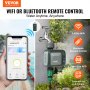 VEVOR WiFi Sprinkler Timer, Single Outlet, Smart Hose Faucet Water Timer with Brass Inlet, APP Control via 2.4Ghz WiFi or Bluetooth, Voice Control with Alexa Google Assistant, IPX6 for Yard Watering