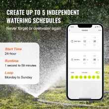 VEVOR WiFi Sprinkler Timer 2 Outlets Smart Hose Faucet Water Timer Bluetooth