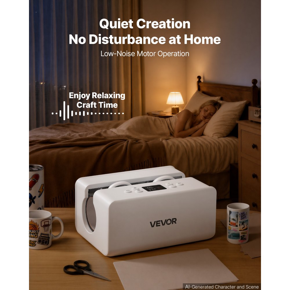 VEVOR Auto Tumbler Heat Press Machine 176 lbs Pressure Mug Heat Press White, for 11/20/30 oz Sublimation Tumblers, Cups, Glasses, Mugs, Fast Even Heating, Temp & Time Setting, 3 Preset Modes, Low-Noise