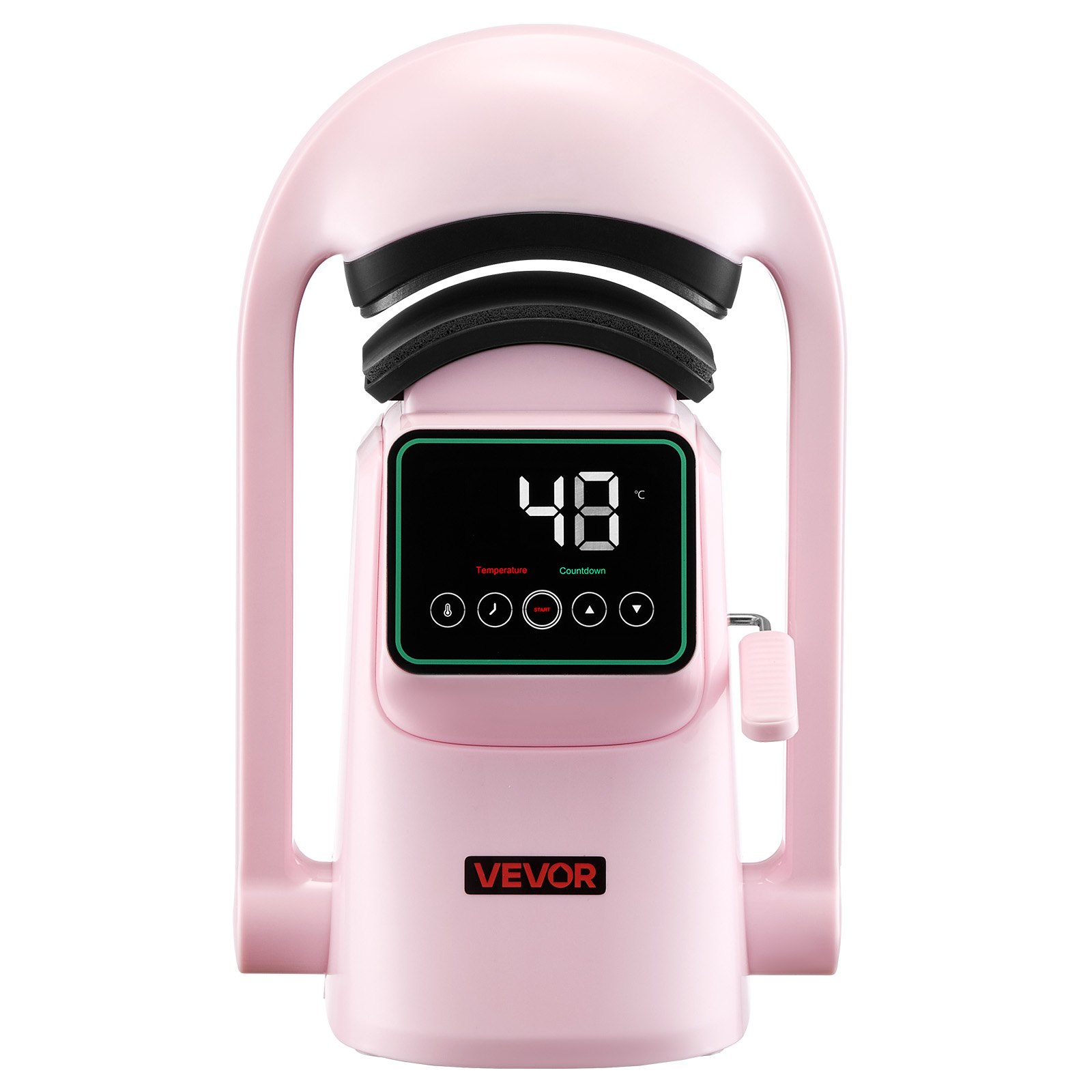 VEVOR Auto Hat Heat Press Machine, with 2pcs Interchangeable Platens, Automatic Open and Release, Touchscreen for Precise Time and Temperature Control, Heat Transfer Printing for Caps, Hats, Pink