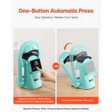 Auto Hat Heat Press Machine with 2pcs Interchangeable Platens Touchscreen Green