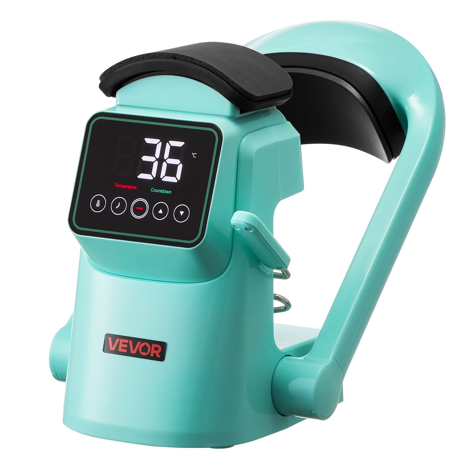 VEVOR Auto Hat Heat Press Machine, with 2pcs Interchangeable Platens, Automatic Open and Release, Touchscreen for Precise Time and Temperature Control, Heat Transfer Printing for Caps, Hats, Green
