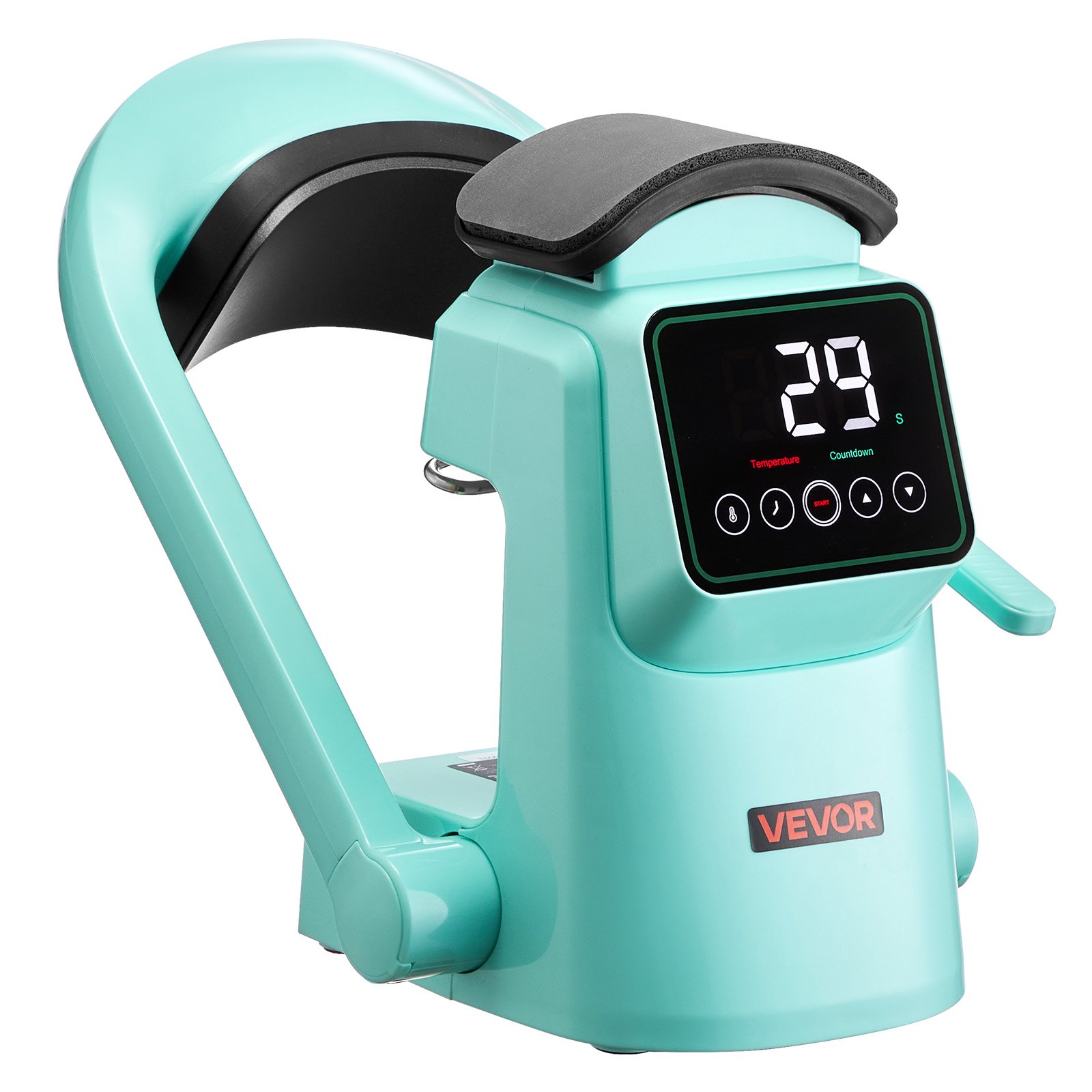VEVOR Auto Hat Heat Press Machine, with 2pcs Interchangeable Platens, Automatic Open and Release, Touchscreen for Precise Time and Temperature Control, Heat Transfer Printing for Caps, Hats, Green