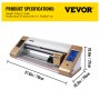 VEVOR Vinyl Cutter Machine, 18 in / 450 mm Max Paper Feed Cutting Plotter, Automatic Camera Contour Cutting LCD Screen Printer w/Stand Adjustable Force and Speed for Sign Making Plotter Cutter