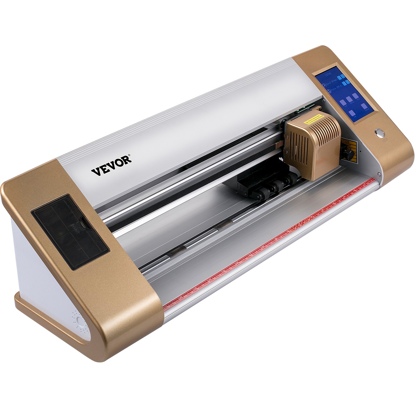 VEVOR Vinyl Cutter Machine, 18 in / 450 mm Max Paper Feed Cutting Plotter, Automatic Camera Contour Cutting LCD Screen Printer w/Stand Adjustable Force and Speed for Sign Making Plotter Cutter
