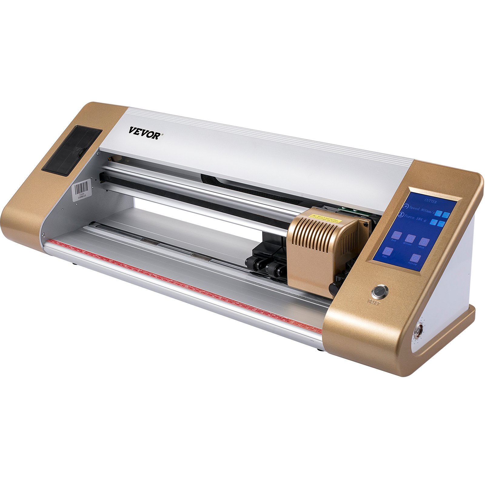 VEVOR Vinyl Cutter Machine, 18 in / 450 mm Max Paper Feed Cutting Plotter, Automatic Camera Contour Cutting LCD Screen Printer w/Stand Adjustable Force and Speed for Sign Making Plotter Cutter