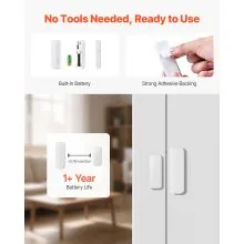 VEVOR Door Chime 6 Sensors & 1 Receiver Wireless Door Alarm Contact Sensor