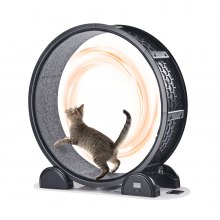 VEVOR Cat Exercise Wheel with Pedometer 40.8" Cat Treadmill for Pet Health Black