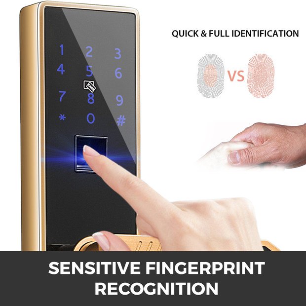 4 In1 Digital Smart Door Lock Security Anti-theft Reversible Handle Durable High Sensitive
