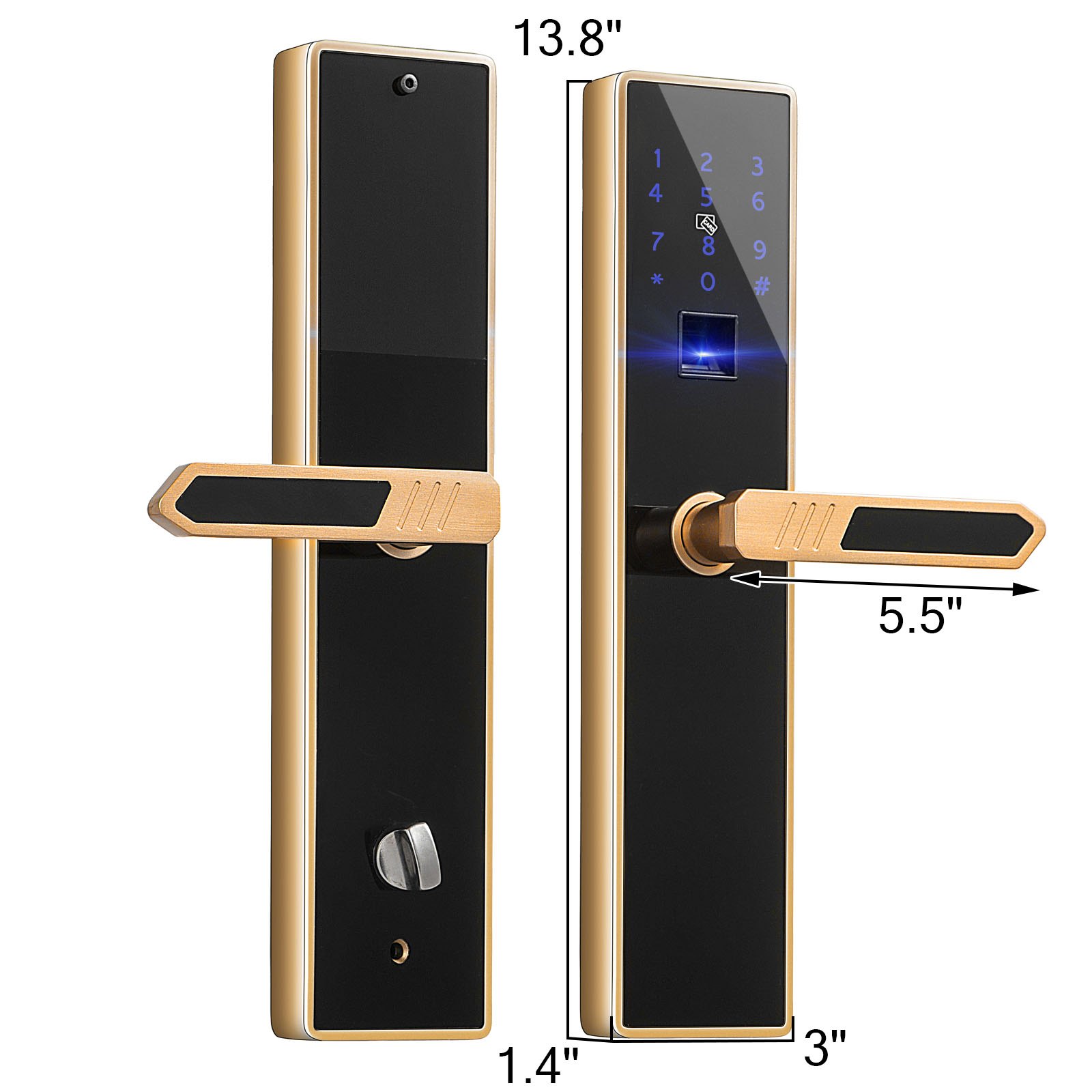 4 In1 Digital Smart Door Lock Security Anti-theft Reversible Handle Durable High Sensitive