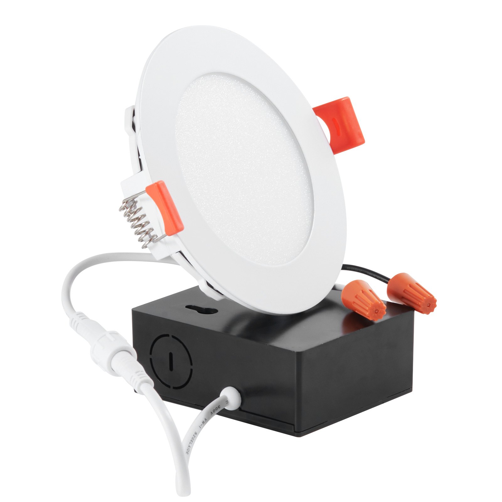 VEVOR 10W LED Recessed Ceiling Light, 4 Pack Ultra Thin 900LM Canless Ceiling Wafer Light, Dimmable Canless Wafer Downlight, Pot Lights, Energy Efficient Recessed Lighting for Home, café, Office, FCC