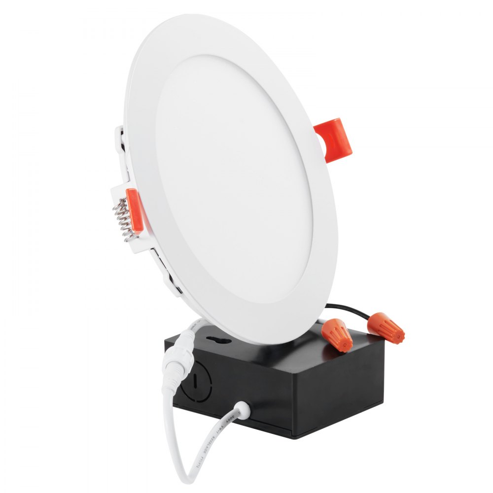 VEVOR LED Recessed Ceiling Light, 4 Pack Ultra Thin 1200LM Canless Ceiling Wafer Light, Dimmable Canless Wafer Downlight, Pot Lights, Energy Efficient Recessed Lighting for Home, café, Office, FCC