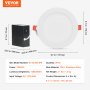 VEVOR LED Recessed Ceiling Light, 4 Pack Ultra Thin 1200LM Canless Ceiling Wafer Light, Dimmable Canless Wafer Downlight, Pot Lights, Energy Efficient Recessed Lighting for Home, café, Office, FCC