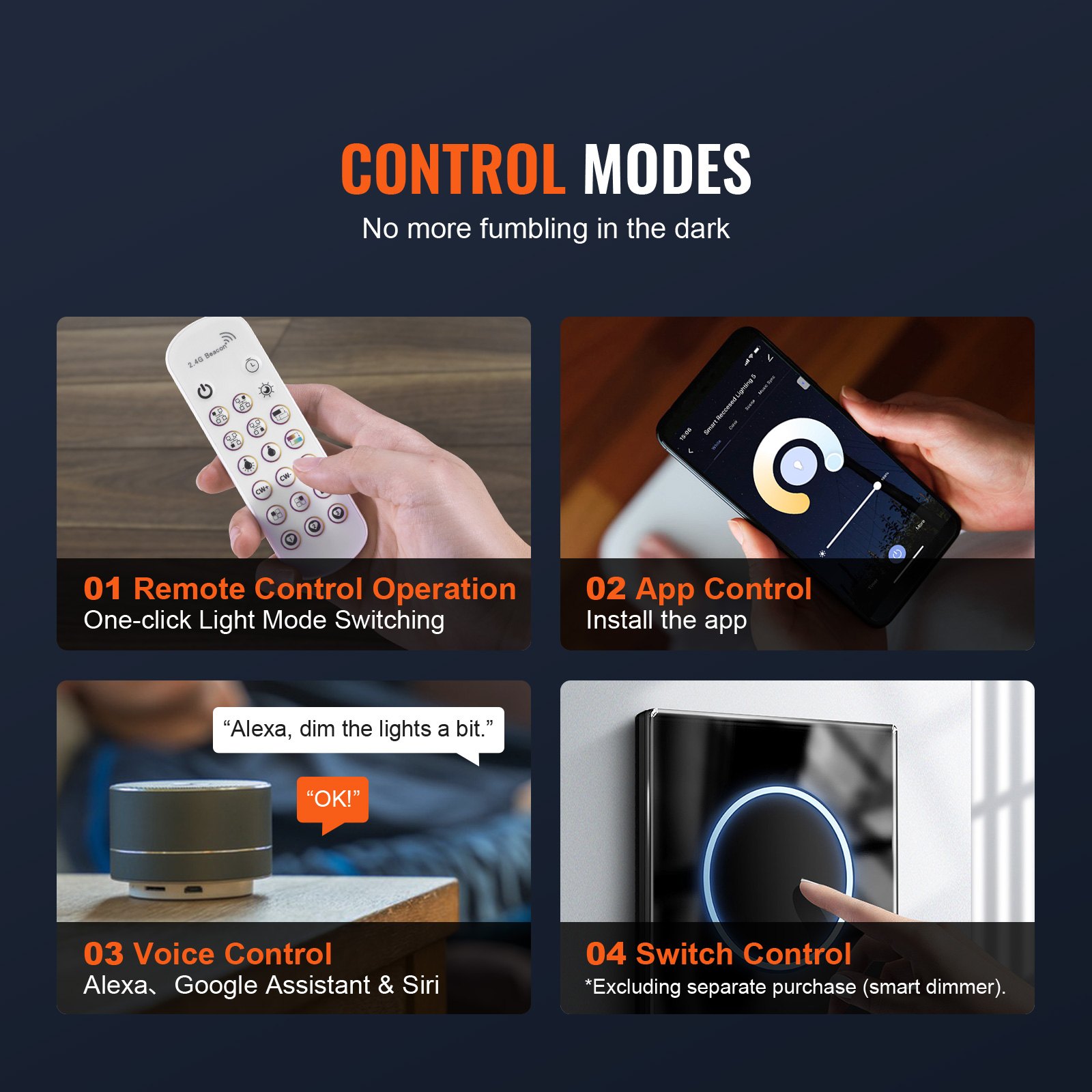 VEVOR LED Recessed Ceiling Light, 4 Pack Ultra Thin 1200LM Canless Ceiling Wafer Light, Dimmable Canless Wafer Downlight, Pot Lights, Energy Efficient Recessed Lighting for Home, café, Office, FCC