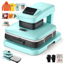VEVOR Auto Heat Press Machine T-Shirt Press Machine 15 x 15 in Heat Plate Green