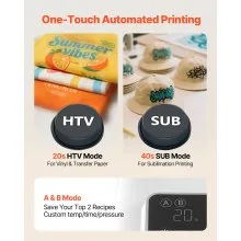 VEVOR Auto Heat Press Machine T-Shirt Press Machine 15 x 15 in Heat Plate White
