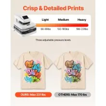 VEVOR Auto Heat Press Machine T-Shirt Press Machine 15 x 15 in Heat Plate White