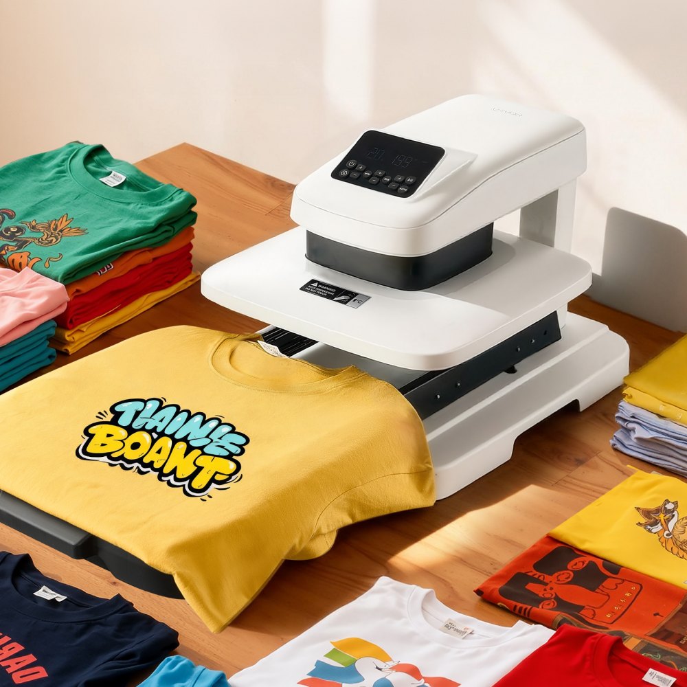 VEVOR Auto Heat Press Machine 15 x 15 inch T-Shirt Press Machine White, Auto Release and Adjustable Pressure, Digital Display, Rapid and Even Heating, for Sublimation, Vinyl, Heat Transfer Projects