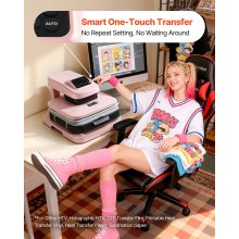 VEVOR Auto Heat Press Machine, 15 x 15 inch, T-Shirt Press Machine with Auto Release and Adjustable Pressure, Digital Display, Rapid Heating, for Sublimation, Vinyl, Heat Transfer Projects, Pink