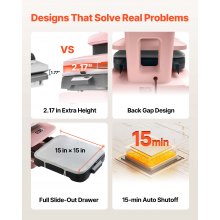 VEVOR Auto Heat Press Machine, 15 x 15 inch, T-Shirt Press Machine with Auto Release and Adjustable Pressure, Digital Display, Rapid Heating, for Sublimation, Vinyl, Heat Transfer Projects, Pink