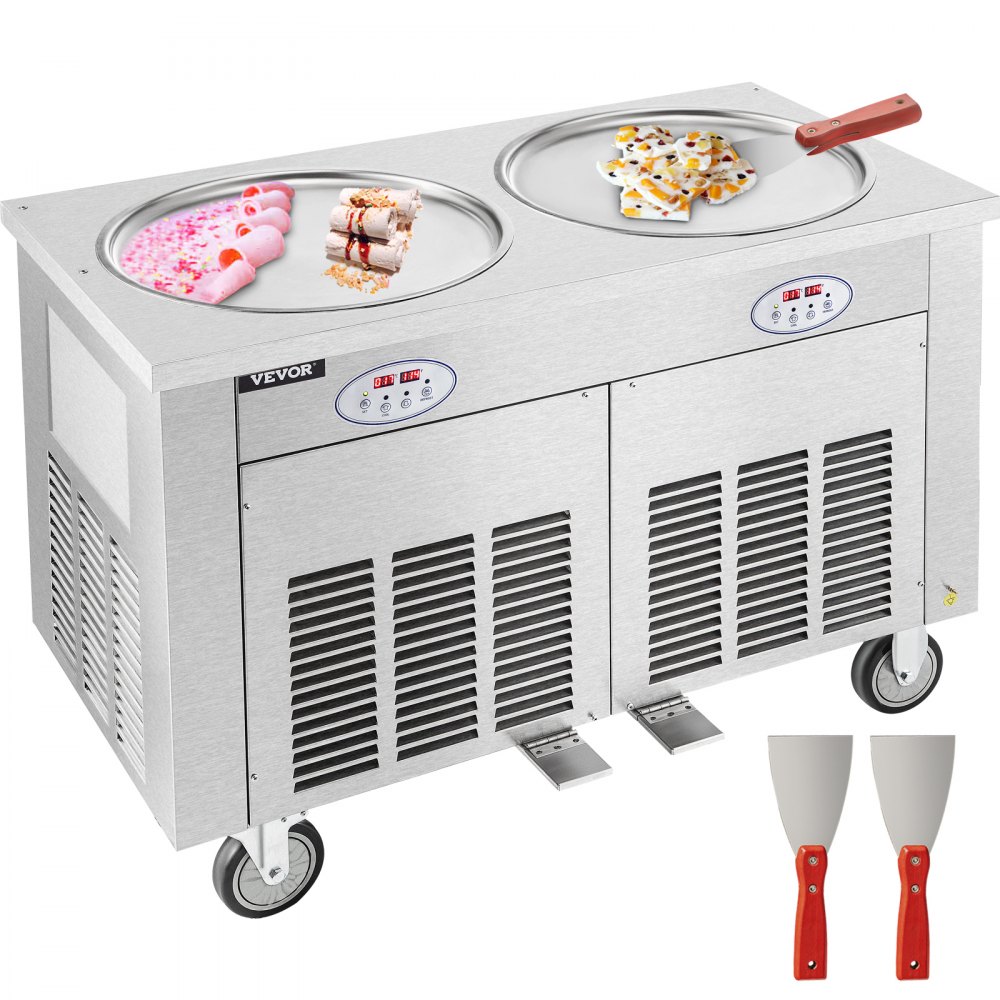 Ice cream and sorbet machine stainless steel, Schuko plug
