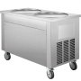 VEVOR Commercial Ice Roll Maker, Two 17.7" Round Pans Stir-Fried Ice Roll Machine, 1800W Stainless Steel Ice Cream Roll Machine for Yogurt Cream Machine for Bars Cafés Dessert Shops
