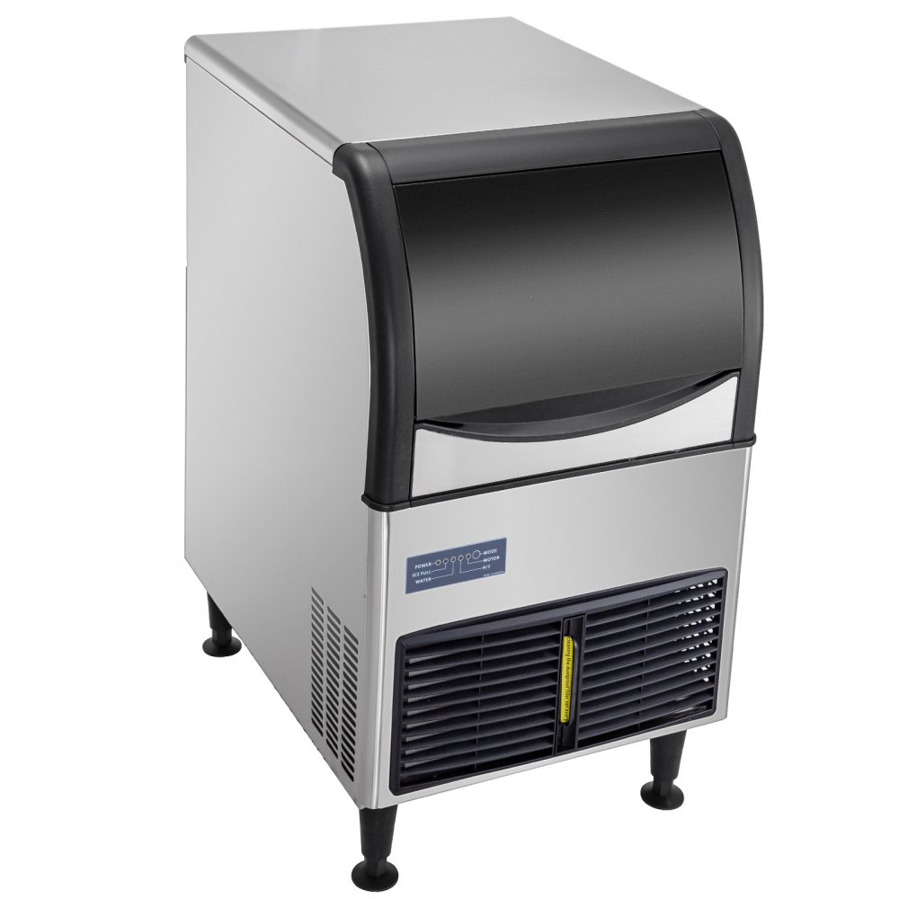 VEVOR 110V Commercial Flake Ice Machine 132LBS/24H, Snowflake Maker with 66LBS Ice Storage, Stainless Steel Construction, Quiet Operation, Auto Clean, Air Cooling, Professional Refrigeration Equipment