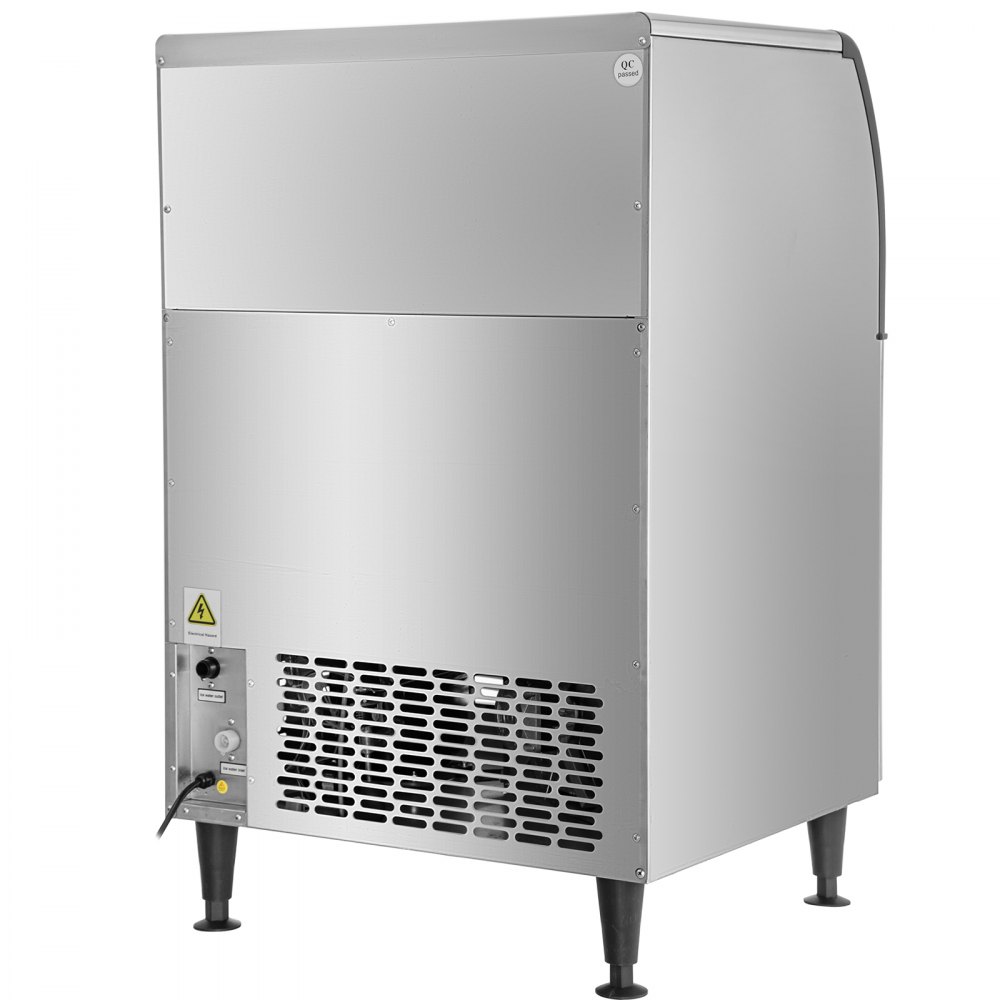 VEVOR 110V Commercial Flake Ice Machine 132LBS/24H, Snowflake Maker with 66LBS Ice Storage, Stainless Steel Construction, Quiet Operation, Auto Clean, Air Cooling, Professional Refrigeration Equipment