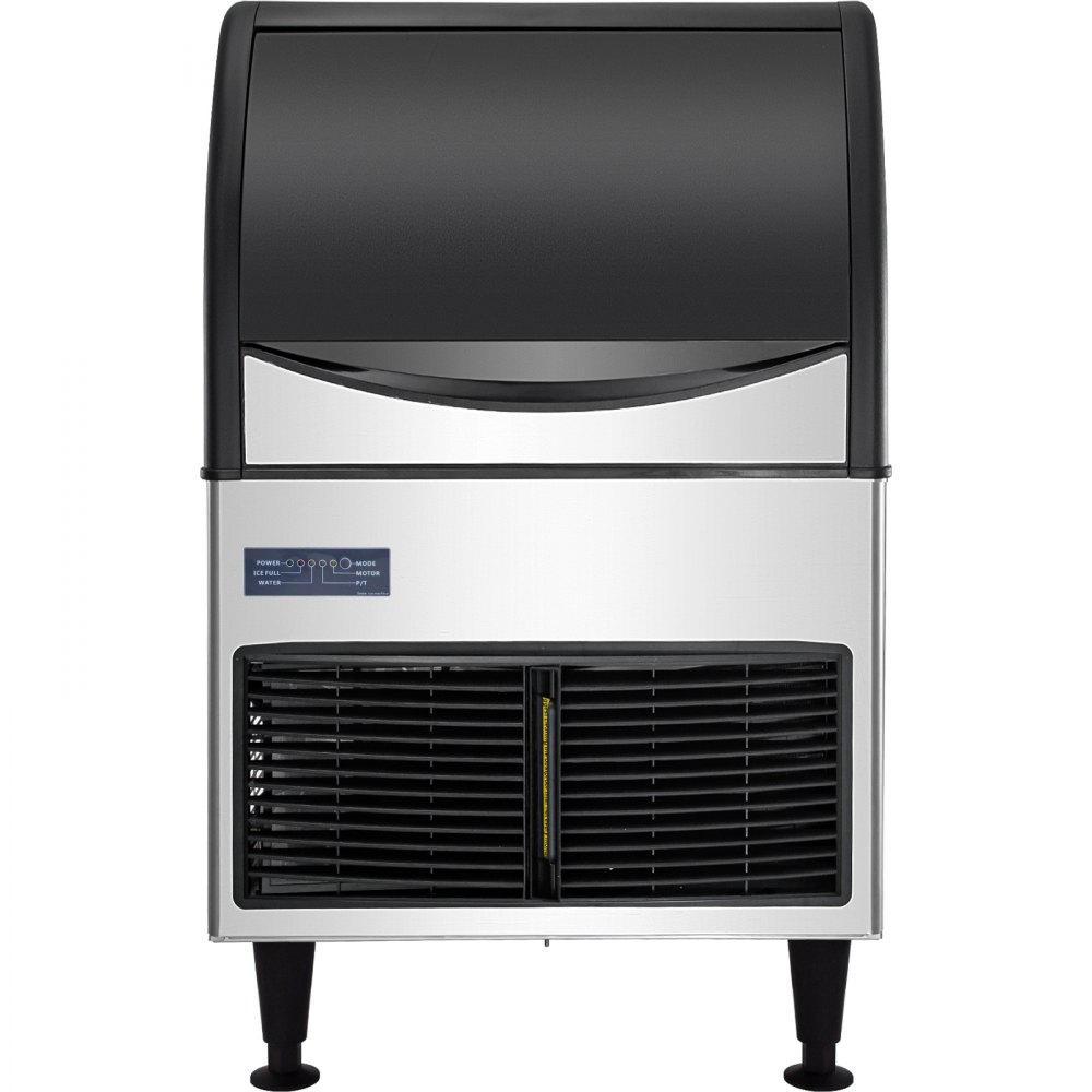 VEVOR 110V Commercial Flake Ice Machine 132LBS/24H, Snowflake Maker with 66LBS Ice Storage, Stainless Steel Construction, Quiet Operation, Auto Clean, Air Cooling, Professional Refrigeration Equipment