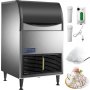 VEVOR 110V Commercial Flake Ice Machine 132LBS/24H, Snowflake Maker with 66LBS Ice Storage, Stainless Steel Construction, Quiet Operation, Auto Clean, Air Cooling, Professional Refrigeration Equipment