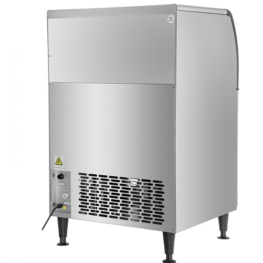 VEVOR 110V Commercial Ice Machine 220LBS/24H, Snow Flake Maker with 122LBS Ice Storage, Stainless Steel Construction, Quiet Operation, Auto Clean, Air Cooling, Professional Refrigeration Equipment