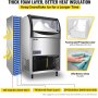 VEVOR 110V Commercial Ice Machine 220LBS/24H, Snow Flake Maker with 122LBS Ice Storage, Stainless Steel Construction, Quiet Operation, Auto Clean, Air Cooling, Professional Refrigeration Equipment