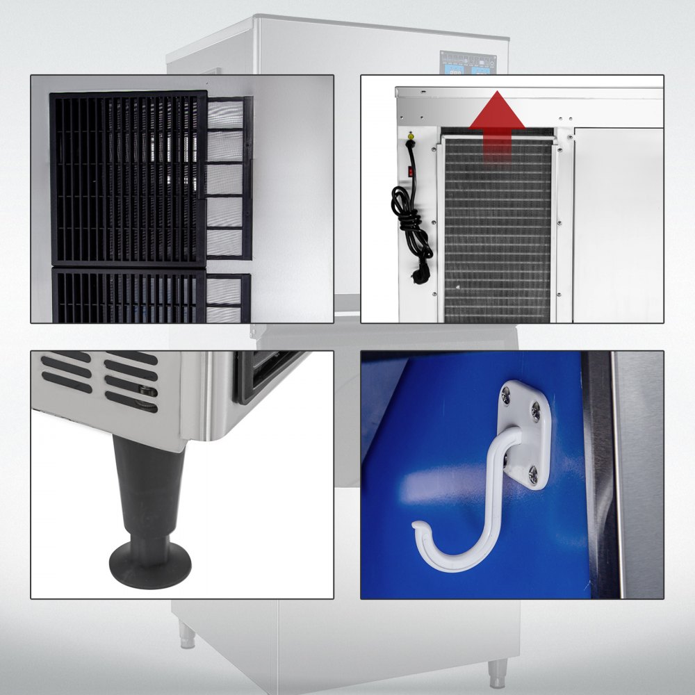 VEVOR Flake Ice Machine 496 LBS/24 H Commercial Ice Machine Maker,Snowflake Ice Maker with 353 LBS Ice Storage Capacity, Commercial Snow Flake Ice Maker, with Water Filters