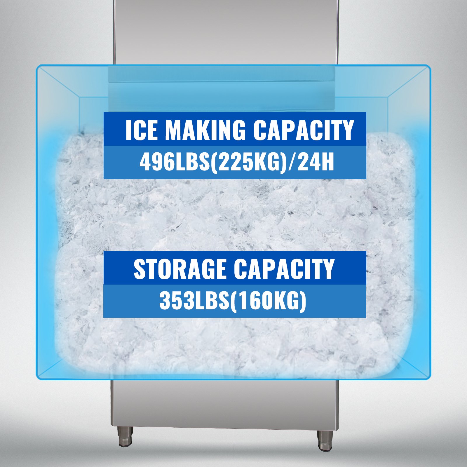 VEVOR Flake Ice Machine 496 LBS/24 H Commercial Ice Machine Maker,Snowflake Ice Maker with 353 LBS Ice Storage Capacity, Commercial Snow Flake Ice Maker, with Water Filters