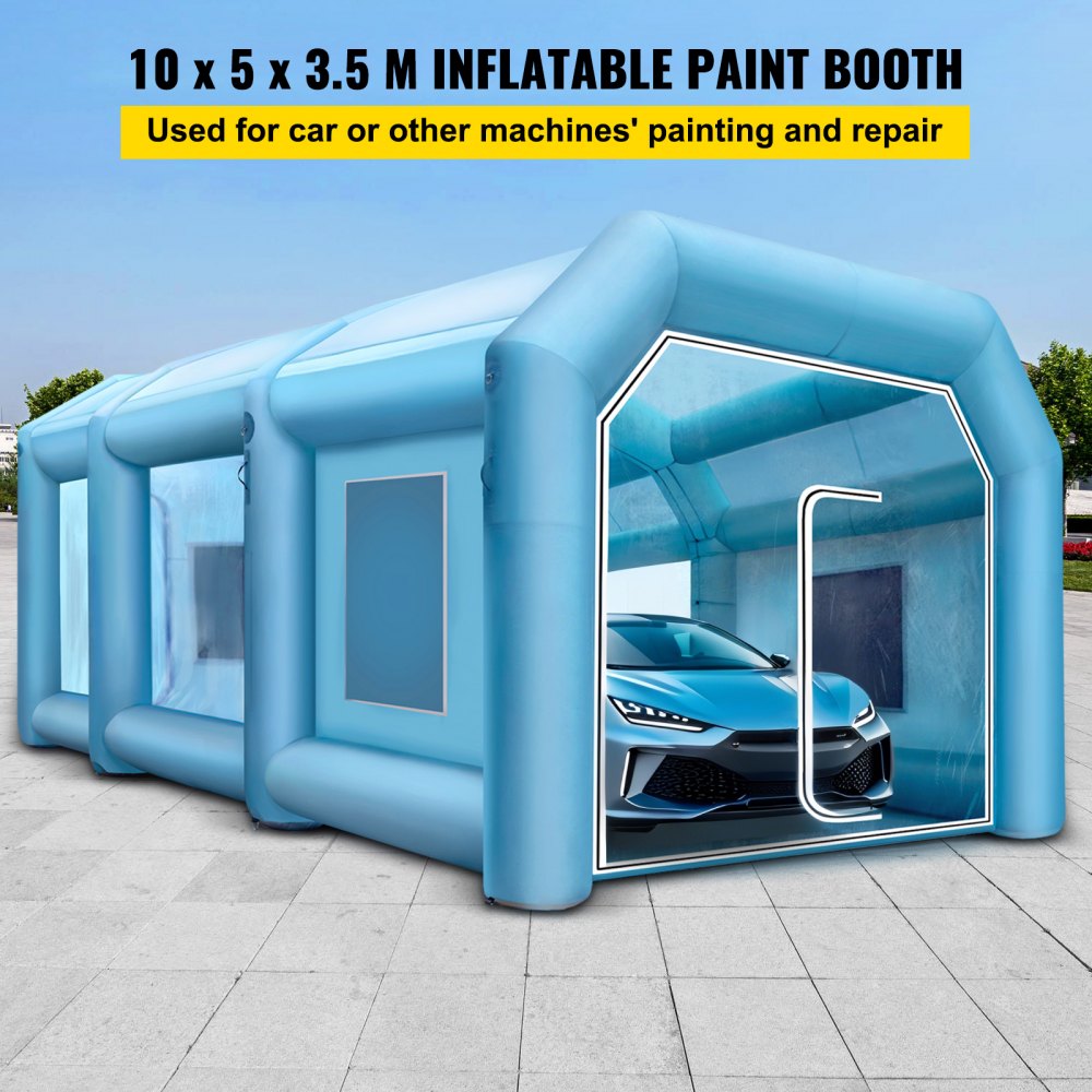 VEVOR 33x16.4x11.5Ft Inflatable Spray Booth Custom Tent 220V AC Car Paint Booth 350W Inflatable Car