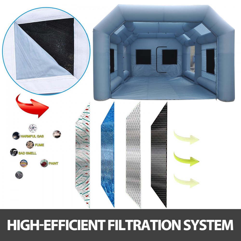 12x5x4m Inflatable Giant Spray Paint Booth Tent Camping Exhibition 2 Blowers