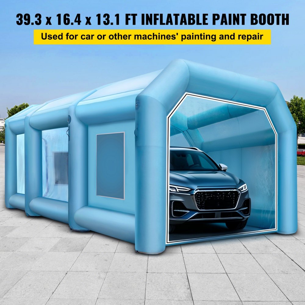 VEVOR 39.3x16.4x13.1Ft Inflatable Spray Booth Custom Tent Paint Booth Inflatable
